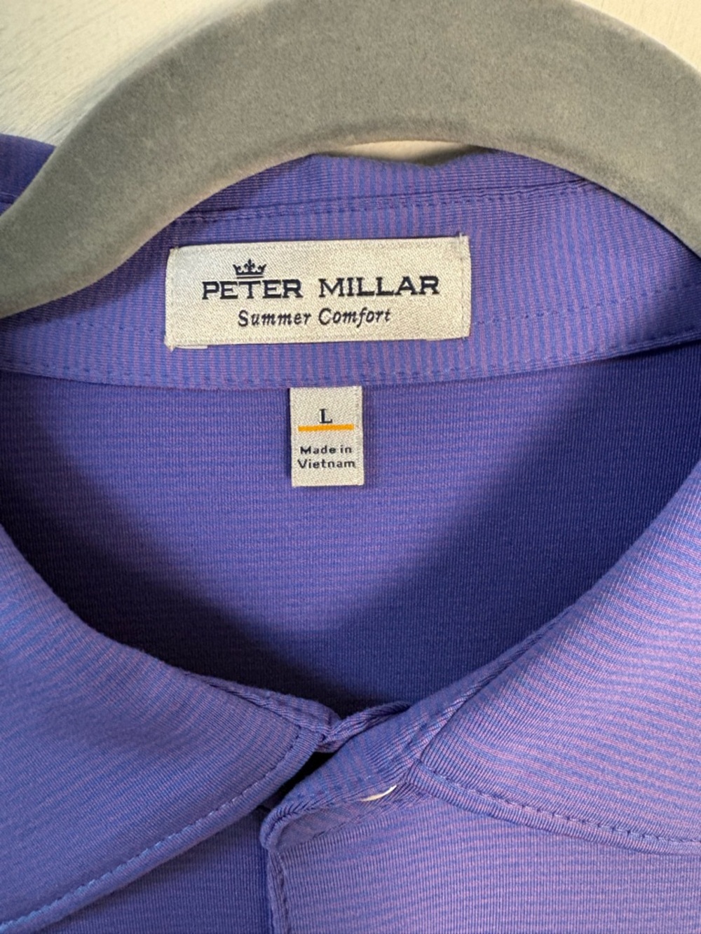 Peter Millar Men’s Summer Comfort Purple Performance Polo Golf Large - Picture 6 of 10